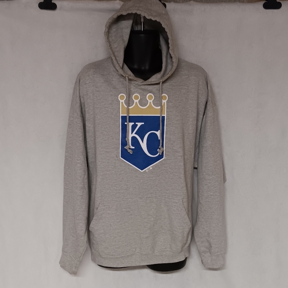 47 KC Royals Hoodie Sweatshirt XXL Gray Pullover Kansas City - Picture 2 of 4